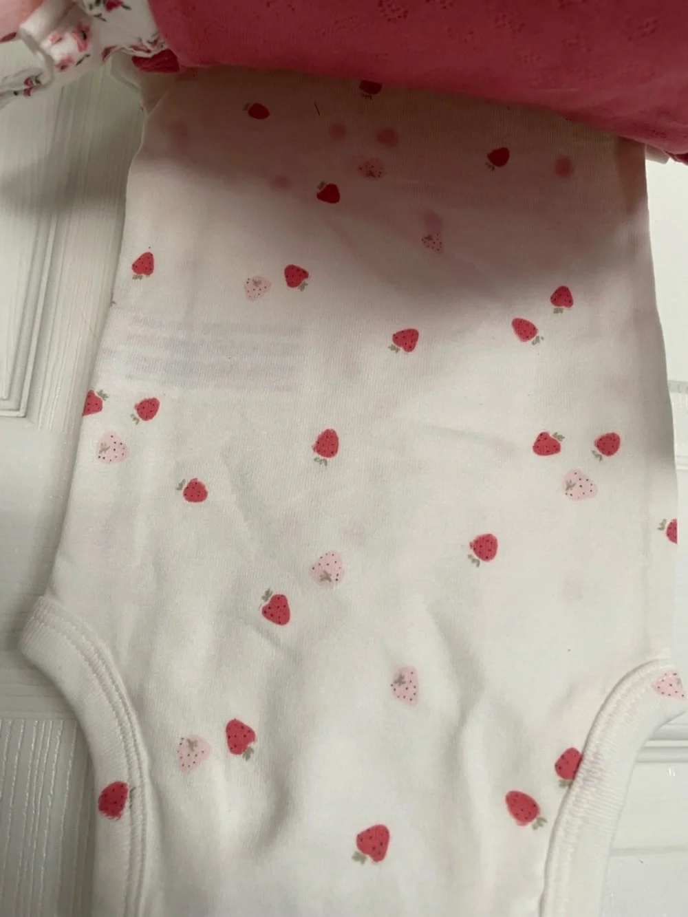 NWT Carter's Pink Berries, Floral, Dot, Heart Print Baby One-Piece - 3M (5-Pack)
